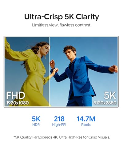 Image of G27X-SE 27'' UHD 5K (5120 x 2880) Glossy Monitor, IPS Panel, 10-Bit Color, 99% sRGB, 98% DCI-P3, 75Hz, 218PPI, HDR, 2000:1, Eye Care