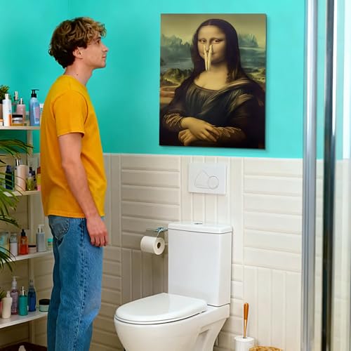 Décor mural drôle salle de bain en toile durable résistante à l'eau