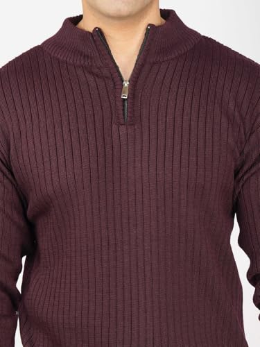 Image of LOQUE Men's Wool Blend Selection Sweater Half Zip High Neck Pullover Warm Casual Winter Wear for Office and Travel