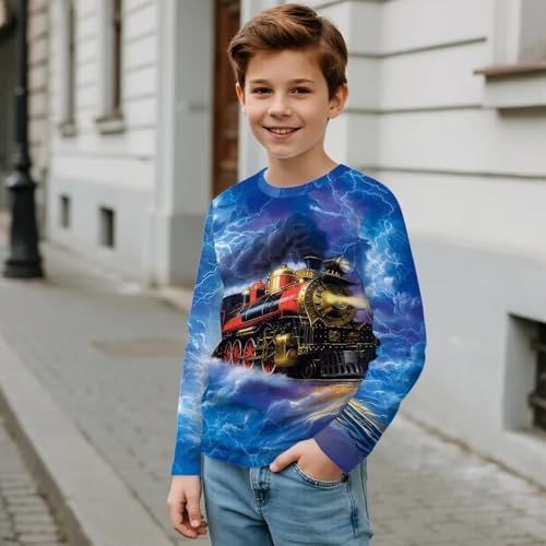 Image of Uourmeti Long Sleeve Tops for Boys Graphic T Shirts Teen Girls Active Pullover Tees