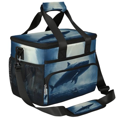 Shark Insulated Picnic Backpack Lunch Box for Women Men Picnic Basket Tote Lunch Bag Picnic Bag Portable Lunch Bags for Picnic, Beach, Work, Trip,Office, Camp Underwater Shark