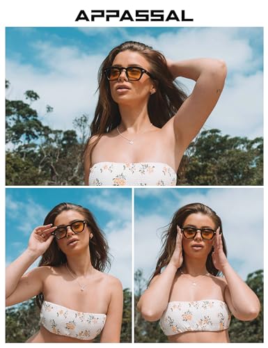 Image of Appassal Small Retro Square Sunglasses for Women Mens Rectangle Sunnies AP3680