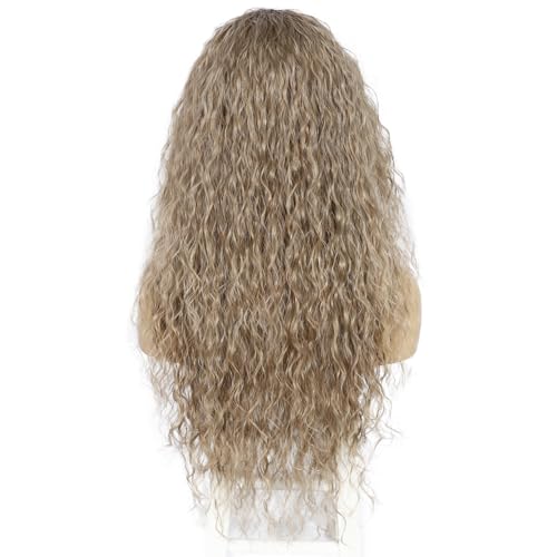 Sapphirewigs Curly Lace Front Wig Ombre Brown Synthetic Wigs for Women 13x3 Daily Wear Party Christmas Halloween Heat Resistant 26 inch - Image 3