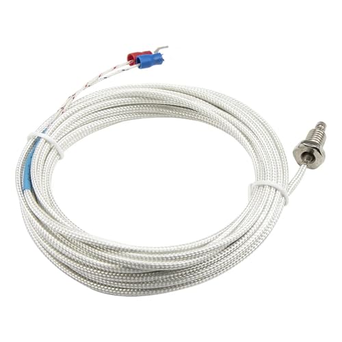 Sensor termopar K M8 con cable de fibra de vidrio de 5m para calor 3