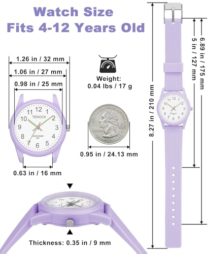 Kids Analog Watches for Girls Boys Watches with Soft Band Learning Time 50M Waterproof Children Watch Easy to Read for Ages 4-12 Kids Gift 5