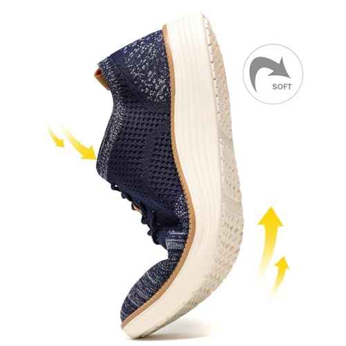 Mens Casual Dress Shoes Fashion Walking Sneakers Mesh Business Oxfords Work Lightweight Soft Sole Zapatos3