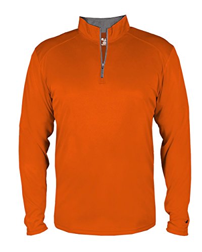 Orange Youth Medium Long Sleeve 1/4 Zip Pullover Wicking Sports Jacket