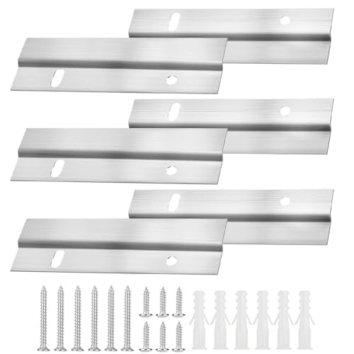 Image of Cleat Picture Hanger 12 Pcs Hardware Kit for Hanging Plywood Picture Hooks, Wall Bracket Hardware Kit Aluminum Z Bar Hangers