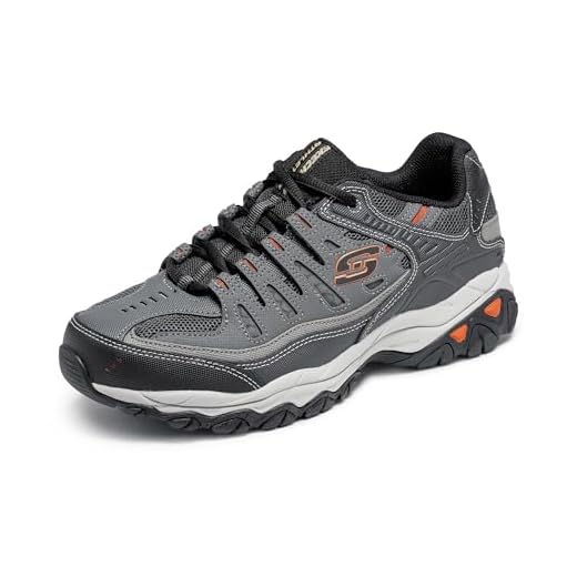 Skechers mens Afterburn M. Fit fashion sneakers, Charcoal, 8.5 US