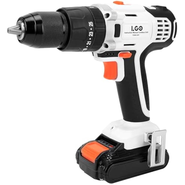 LIGO 20V Cordless Drill Driver with Impact, 25+1+1 Torque Setting, 1/2 Inch, 2 Speed, with 2.0Ah Battery and Fast Charger