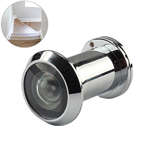 Safety Door Viewer,Solid Brass 220-Degree Door Viewer/Peephole With Heavy Duty Rotating Privacy Cover Doors, Durable Door Viewer For Home Office Hotel (Chrome) 22Mm #TOP3