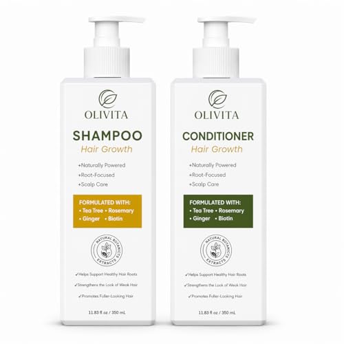 OLIVITA Hair Growth Shampoo and Conditioner Set for Thinning Hair — Biotin & Rosemary Thickening...