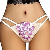 Le tissu est extensible Generisch Sous-vêtements sexy pour femmes, style pur, sous-vêtements en dentelle sexy, sous-vêtements féminins brodés de fleurs (blanc, M)