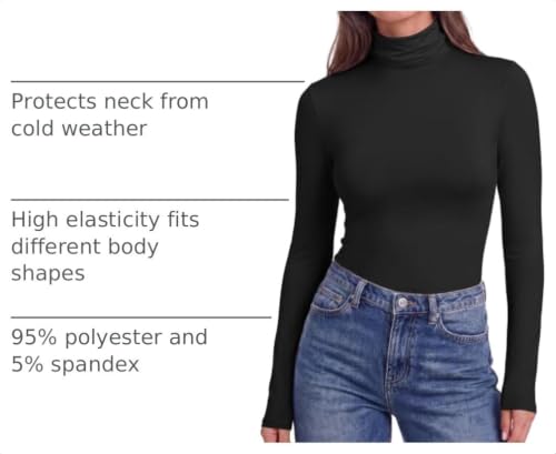 Ekouaer Womens Turtleneck Long Sleeve Shirts Basic Thermal Underwear Tops - image 4