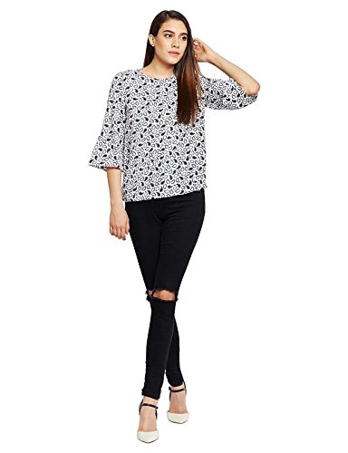 Image of oxolloxo Women's Round Neck Polyester Short Sleeve Printed Top