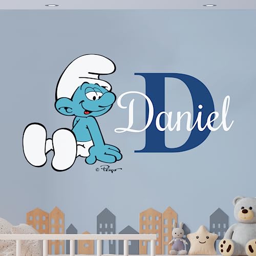 Vinilo decorativo personalizado The Smurfs para pared