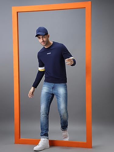 Image of Urbano Fashion Men's Cotton Color Block Sweatshirt