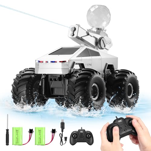 Cybertruck RC Car, 1:16 Cyber Truck Remote Control Car, 2.4GHz Amphibious Remote Control Monster Truck Cybertruck Toys, 4WD All-Terrain Waterproof Off-Road Pickup RC Vehicle with Water Squirt