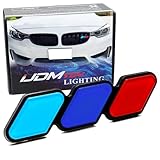 iJDMTOY M_Color Stripe Lower Grille/Hood Grill Badge Emblem w/No Removal Required Toggle Anchor Bolts, Compatible with BMW 1 2 3 4 5 6 7 8 Series X1 X2 X3 X4 X5 X6 X7 Z4 (Light/Dark Blue/Red)