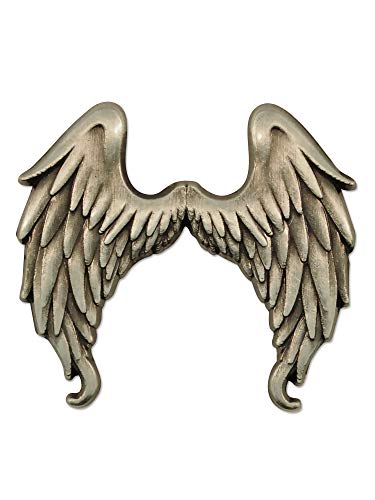 PinMart's Antique Silver Flying Angel Wings Lapel Pin