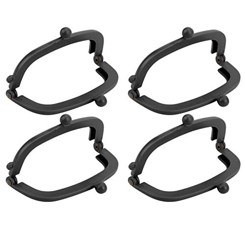 Jeanoko Arc Bouche Or Sac à Main Cadre Cinq Couleurs Sac à Main Cadre Sac décor pour Femmes Filles Portefeuille Sac à Dos(Black)