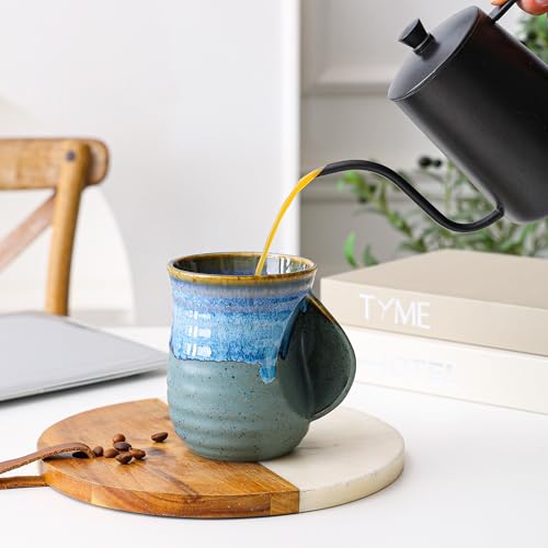 Taza grande de cerámica 21 oz, azul grisáceo miniatura 4