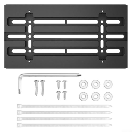Soporte de matrícula frontal compatible con placas de 6 x 12, incluye tornillos y llave