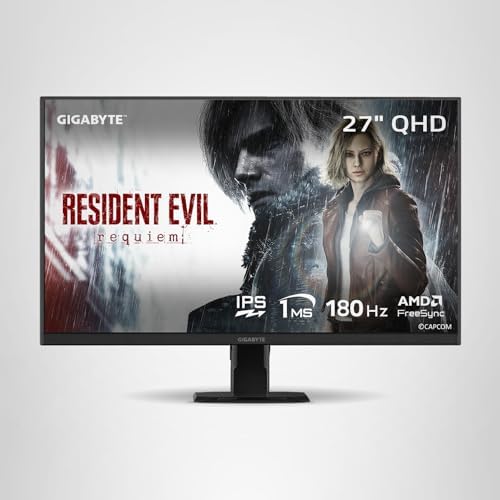 GIGABYTE - GS27QA SA - 27" IPS Gaming Monitor - QHD 2560x1440-180Hz - 1ms MPRT - AMD FreeSync - HDMI, DP - Black — view 8