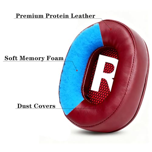 Repuestos almohadillas para auriculares HPH-MT5 compatibles con Yamaha HPH-MT5 HPH-MT8 Monitor, cuero sintético, color rojo miniatura 2