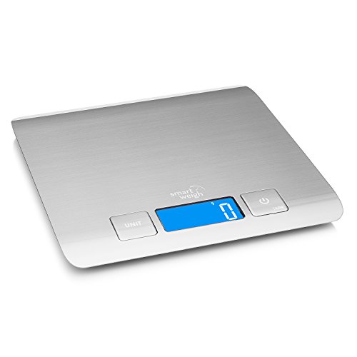 Smart Weigh Digital Multifunctional Postal Shipping Scale,Stainless Steel,Cooking Scale for Food and Baking Ingredient Weight, Kitchen Nutrition Scale 11 Pound / 5 Kilogram Capacity