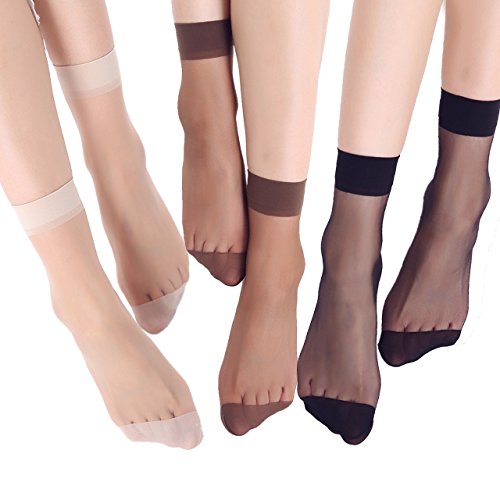 8 Pairs Ankle Sheer Mesh Crystal Transparent Socks, Women Girls Lace Ultrathin Fishnet See Through Ankle Socks