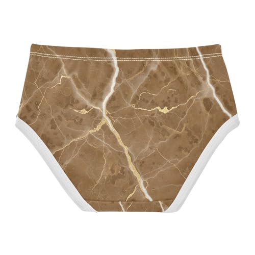 Brown Marble Toddler Underwear, Cotton Underwear Girls, 2T–8 Years2