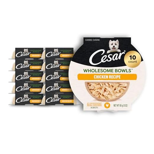 CESAR WHOLESOME BOWLS Adult Soft Wet Dog Food Chicken Recipe, 3 Ounce (Pack of 10)