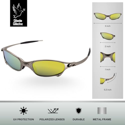 Metal Alloy Unisex Sunglasses – UV Protection for Men & Women - Polarized Gold Mirror Lenses3