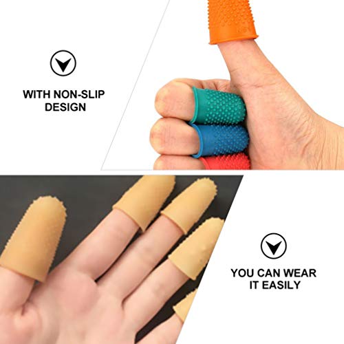 STOBOK Dedo De Silicone Protetores de Dedo Pontas Do Dedo de Borracha Pads Grips Dedo Mangas Dedo De