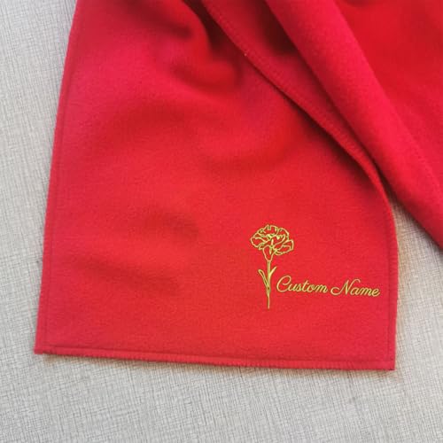 Winter Scarf for Women/Men Personalized,Custom Embroidered Name and Birth flower Warm Scarf, Lightweight for Her/Him3
