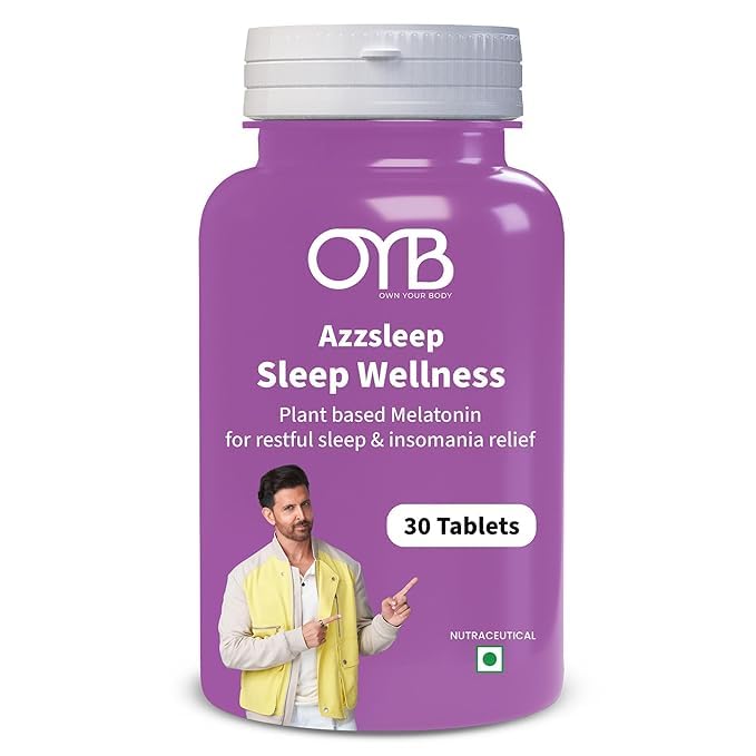 Image of OYB Melatonin 10mg Sleep Supplement | Plant-Based Melatonin Capsules for Deep Sleep & Restful Nights | Supports Healthy Sleep Cycle, Relaxation & Better Sleep for Men & Women | 30 Capsules