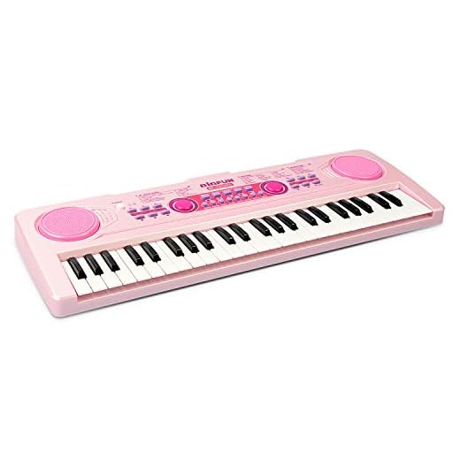 aPerfectLife Chargable Keyboard Piano, 49 Keys Multi-Function Electronic Kids Piano Keyboard Educational Toy Organ for Beginners and Kids with Charging Function (Pink)