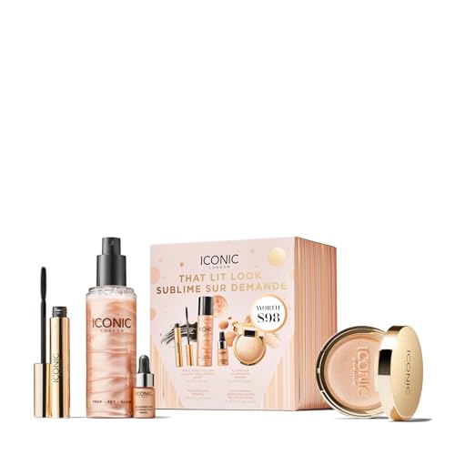 ICONIC LONDON Makeup Set for Natural Glow and Radiant Highlight, Perfect for Stocking Stuffers, Travel-Friendly, Cruelty-Free, Vegan Makeup