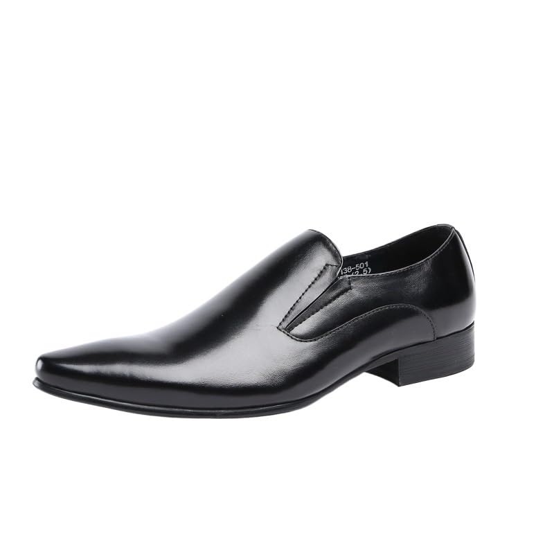 Men's Formal Shoes Dress Oxford Evening Casual Breathable Non Slip Block Heel Anti-Slip Business Vegan Leather Slip On