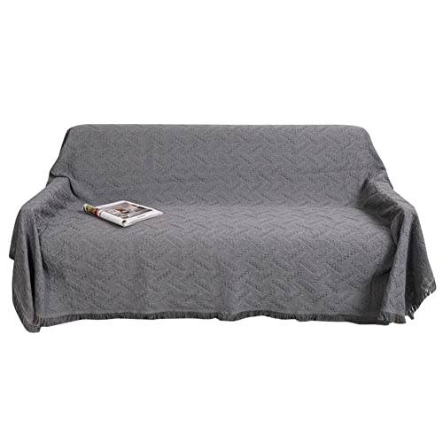 Coperta in maglia nordico con nappe, 90 x 150 cm, copertura decorativa per divano, copriletto bohémien, coperta multifunzione
