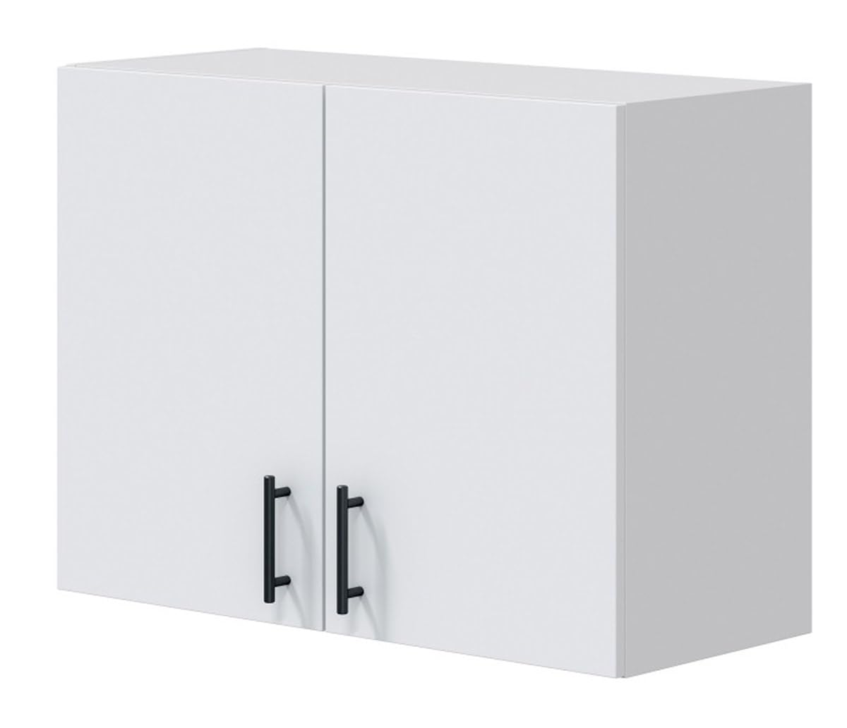 PEGANE Meuble à Suspendre, Meuble Haut pour Cuisine avec 2 Portes Coloris Blanc Brillant - Hauteur 59 x Longueur 80 x Profondeur 34 cm