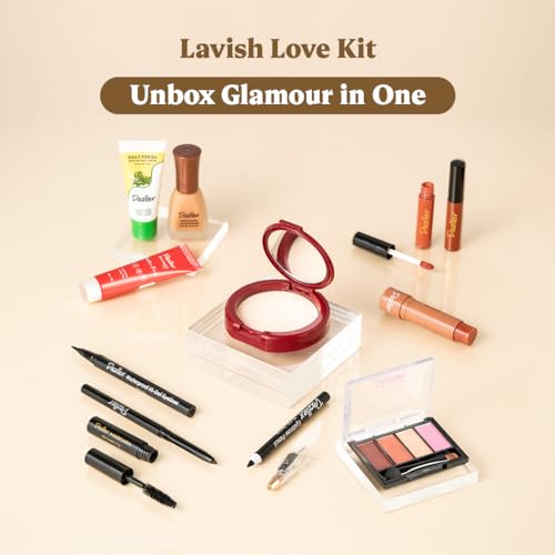 Image of Dazller Lavish Love Kit - 11 in 1 long stay full makeup kit, Medium Skin Tone, Primer, Foundation, Compact, Kajal, Eyeliner, Mascara, Eyebrow Pencil, Eyeshadow, Lipbalm, Lipcolour (2)