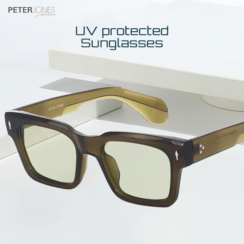 Image of Peter Jones I Zero Power Blue Cut Computer Glasses I Retro Square Shape I Gaming Glasses I UV Protected & Blocks Harmful Rays I Men & Women I Large Square 3804