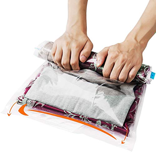 [12-Unidades]Bolsas al Vacío para Ropa,Mantas,50x70cm(3 ud)/40x60cm(3 ud)/35x50cm(3 ud),Reutilizable,Sin Necesidad de Bomba,Transparente