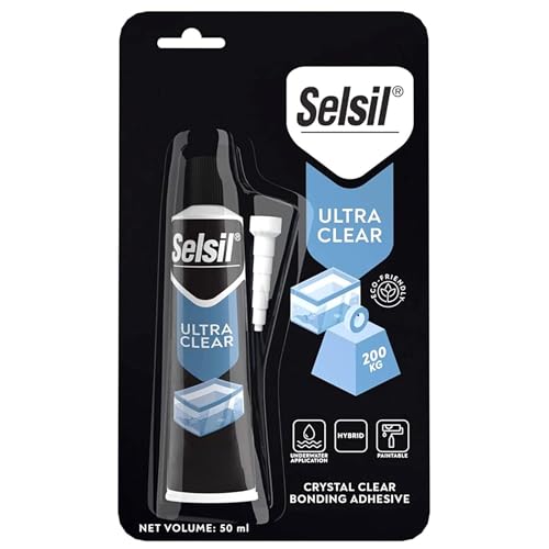 Comparison: Best Silicone For Undermount Sink 6 selsil Ultra Crystal Clear Mounting Adhesive & Sealant - Indoor & Outdoor Adhesive Tough & Flexible Construction Adhesive, 100% Transparent Bonding and Sealing Waterproof Adhesive