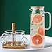 Cupwind 50oz Glass Water Pitcher with Tight Stainless Steel Lid, Glass Pitcher with Handle, Easy Clean Thicker Heat Resistant Borosilicate Glass Jug for Iced Tea, Juice, Milk, Cold or Hot Beverages