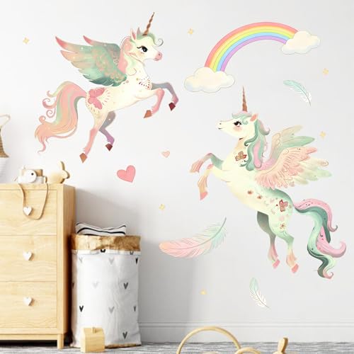 Vinilo decorativo unicornio arcoíris 35x12 in Mfault miniatura 3