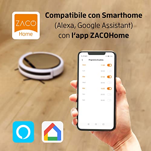 Robot Aspirapolvere E Lavapavimenti ZACO A9sPro – Con WiFi, App, Alexa, Mappatura Telecamera, Per Pelo Animali