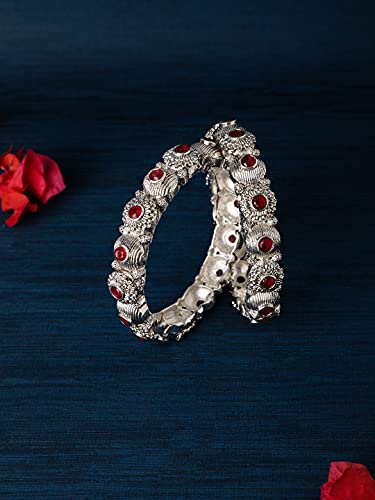 Silver Kada Bangles (Size 2.6), Navratri Jewellery